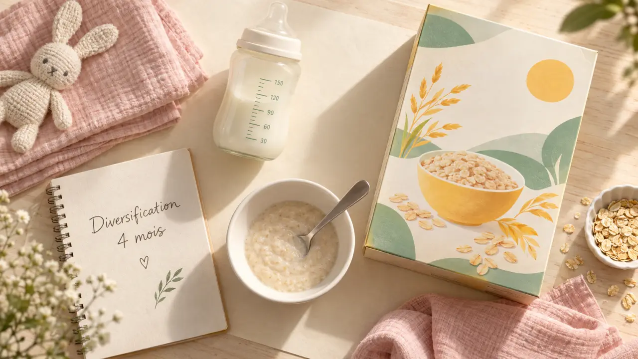 cereales 4 mois : diversification bébé, sans sucre ajouté et sans biberon trop épais
