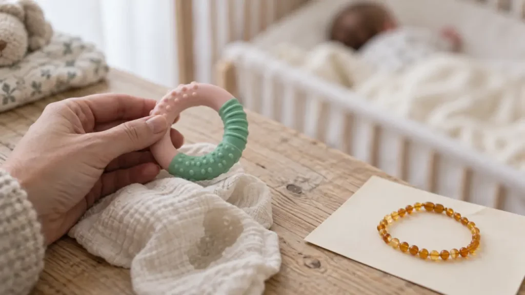 Collier ambre bébé : pourquoi il vaut mieux l’éviter pendant les poussées dentaires