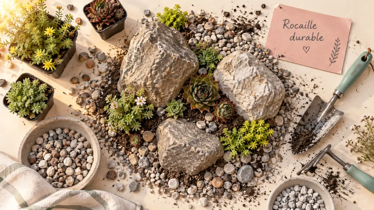 Comment faire une rocaille dans un jardin : pierres stables, relief drainant, graviers et sédum