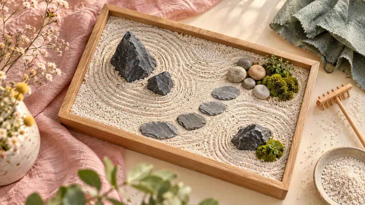 Faire un jardin zen : mini jardin sur gravier, galets et pierres