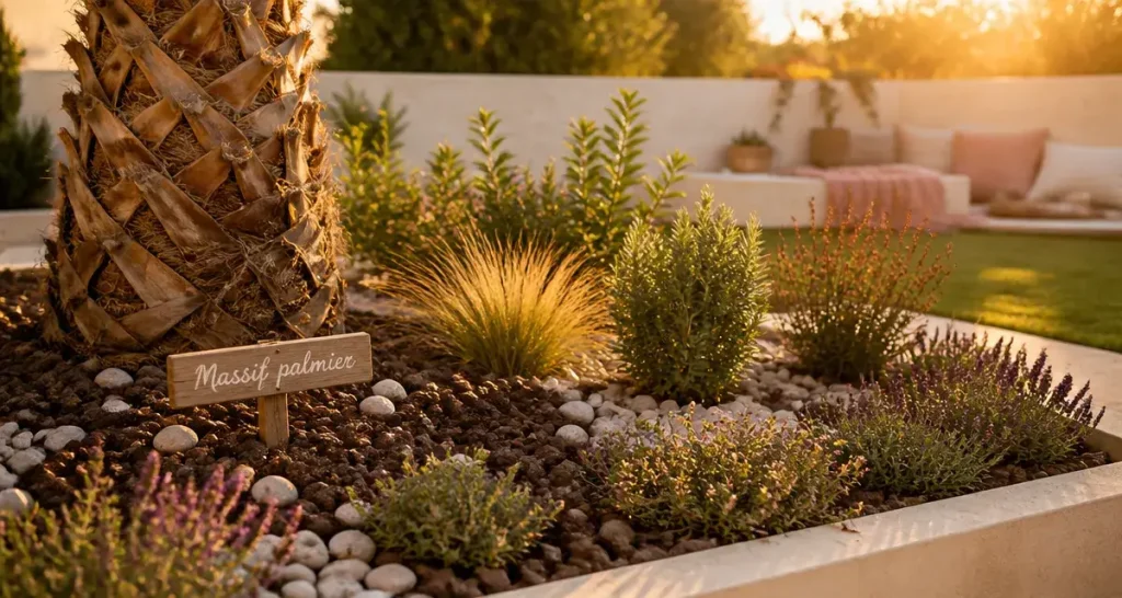Massif autour d&rsquo;un palmier : 4 ambiances pour structurer un décor exotique