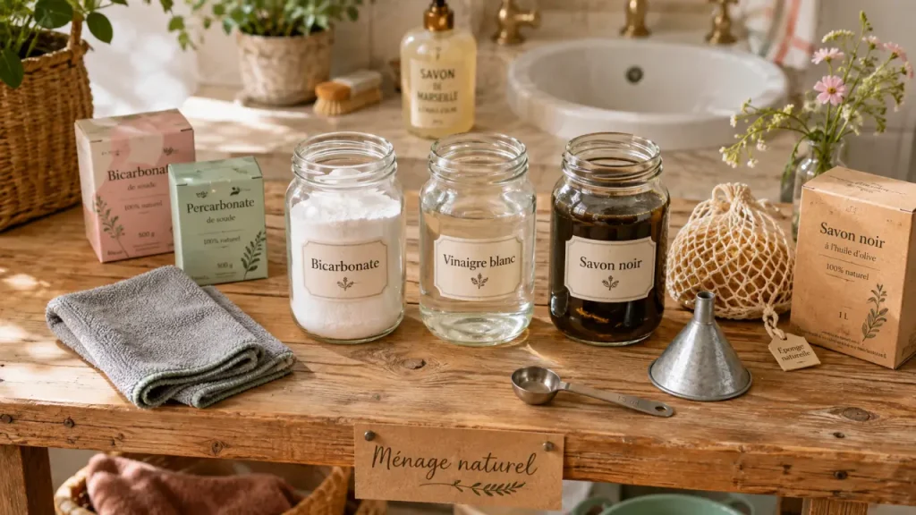 Bicarbonate, vinaigre et savon noir : 6 produits à connaître pour un ménage naturel simple
