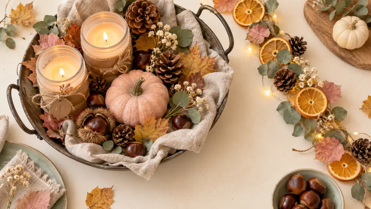 Décoration d'automne fait maison : centre de table DIY automnal