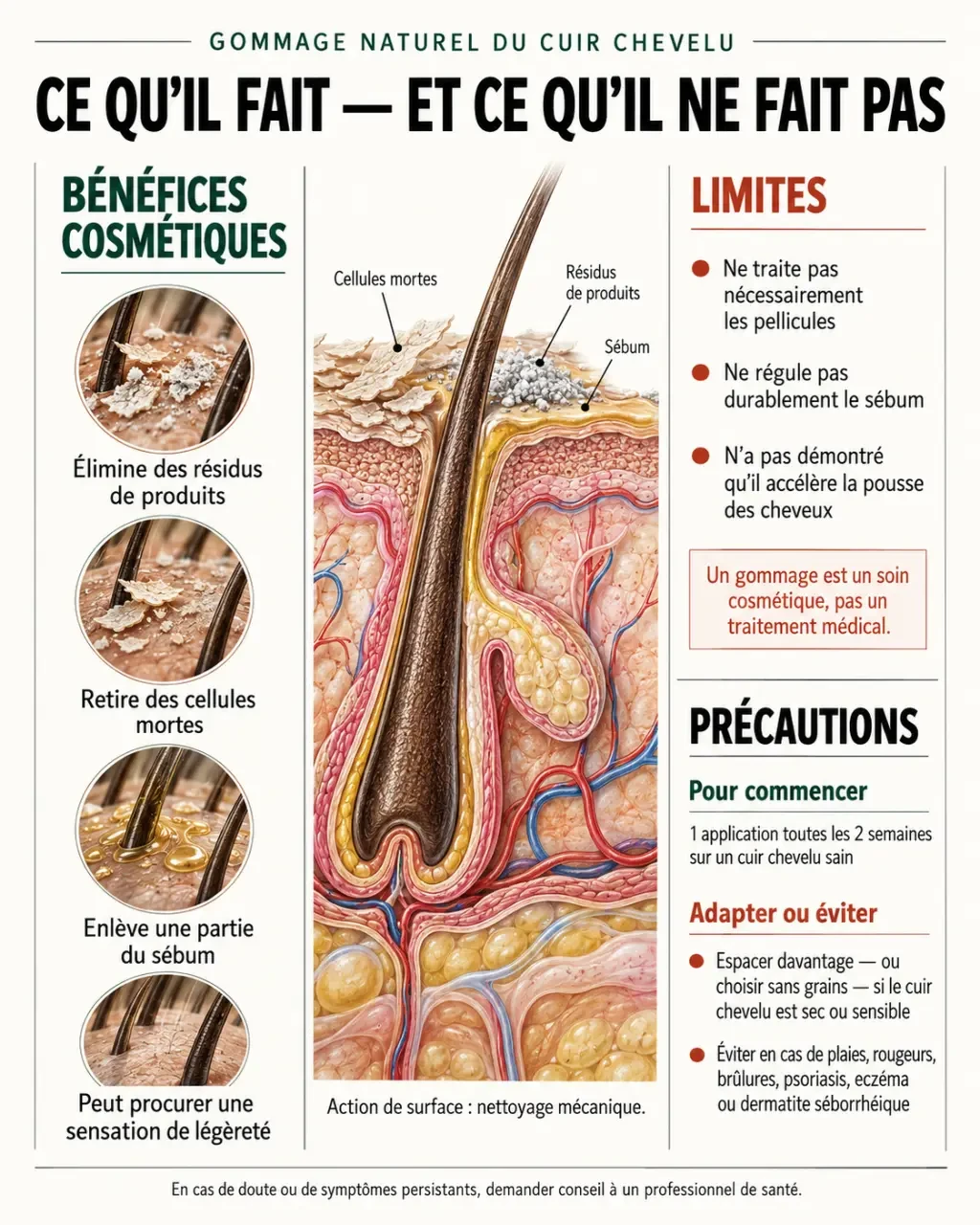 Bénéfices, fréquence et précautions du gommage cuir chevelu naturel