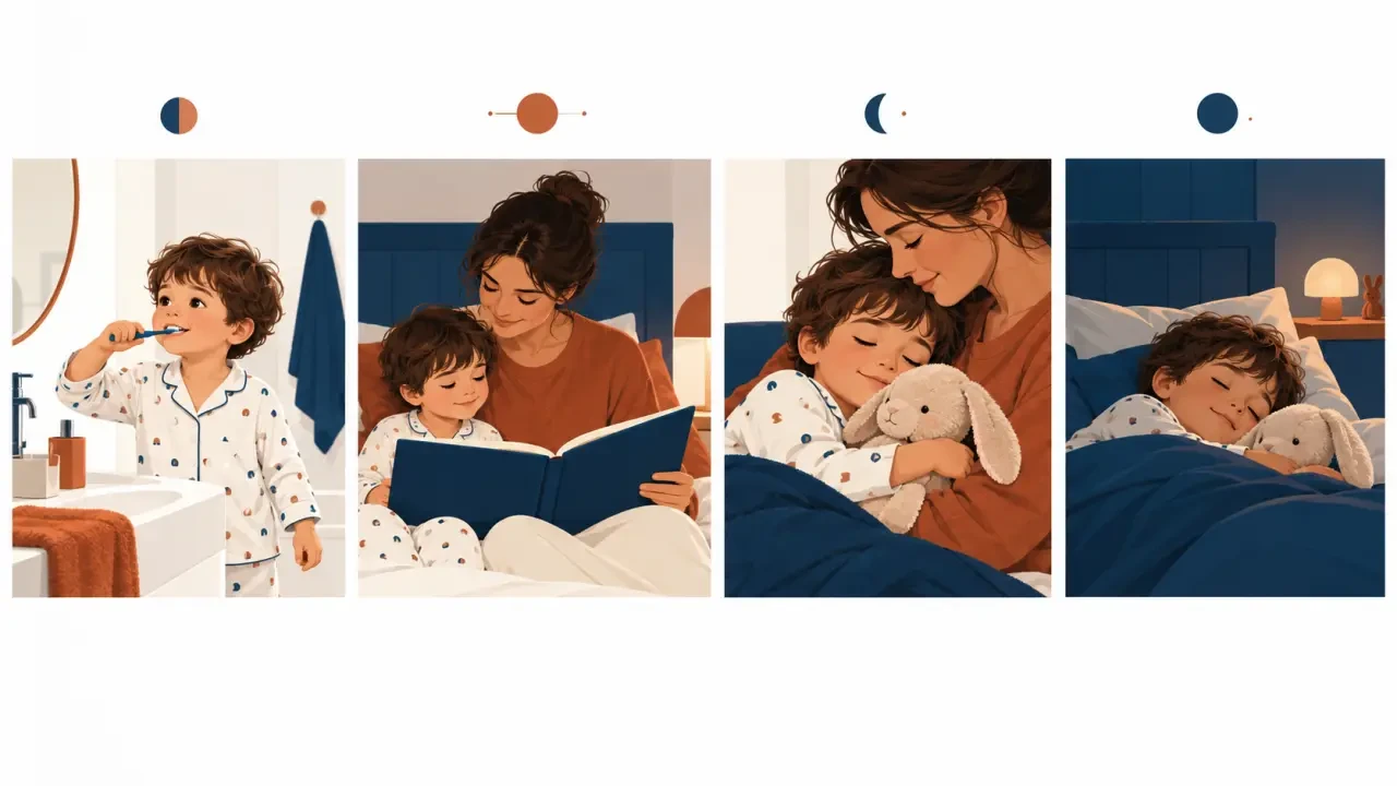 Aide sommeil enfant 3 ans : rituel du coucher apaisant avec histoire, doudou et veilleuse