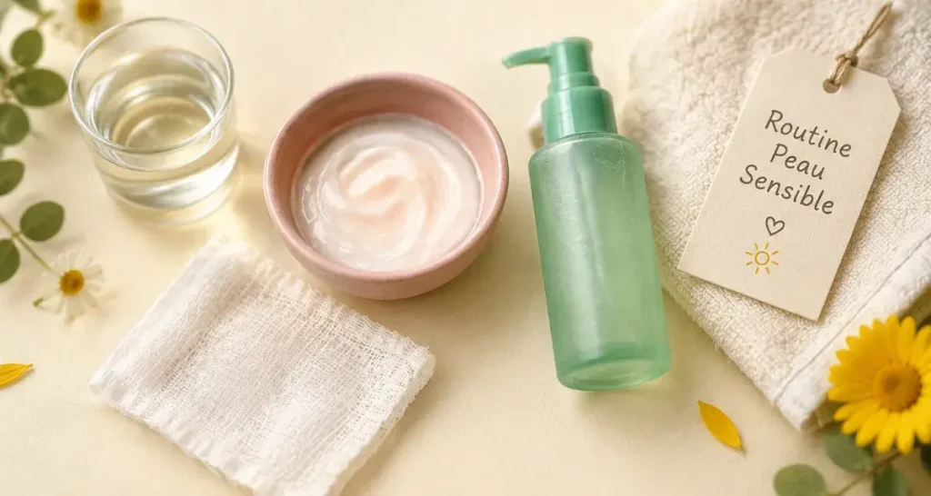 Soin visage peau sensible : une routine courte pour calmer les rougeurs